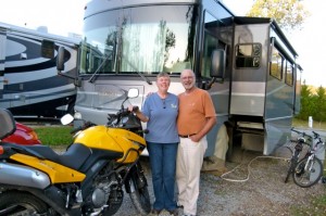 Full-time RVers Robert and Paige Riewe creating new holiday memories building with NOMADS