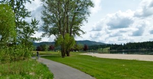 Corps of Engineers Riley Creek Campground on banks of Lake Pend Oreille in north Idaho
