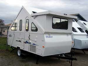 Retired couple says Chalet foldup trailer tows smooth; sets up fast, easy