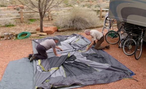 Bill Estes, Marilyn Russell camp hosting at Zion NP