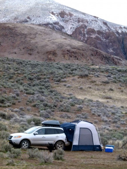 Car, truck, van wrap-around camping tents