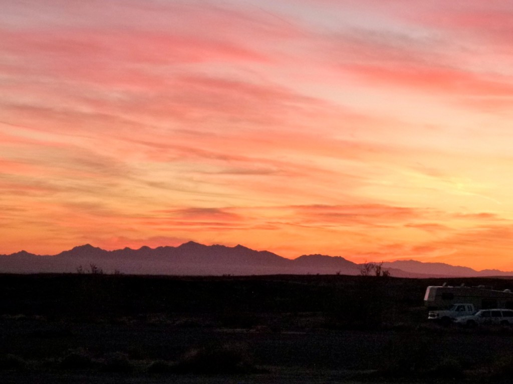 Last sunset for us at our BLM Big River RV site