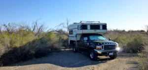 Campsite at BLM Hot Spring near Yuma, Mexico