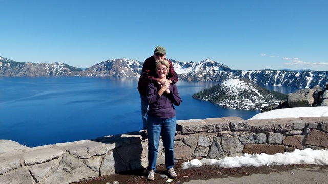 Some snow still at Crater Lake National Park – Mazama Campground opened early