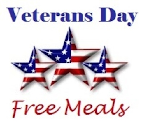 Free meals, discounts on Veterans Day Nov. 11