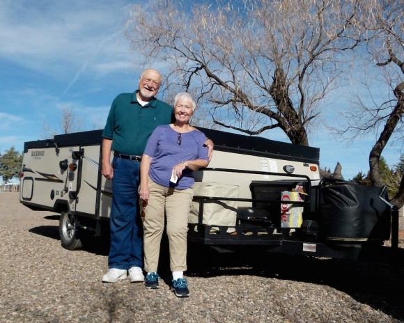 Folding A-frame trailers, part 3: Retirees Linda and John Keltgen downsize for ease of towing, set up